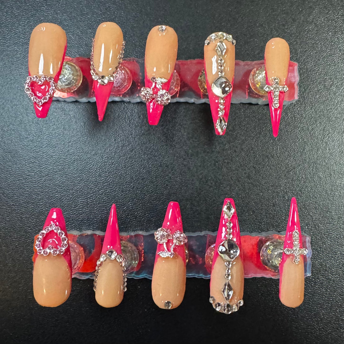 Drippin’ in Devotion | Sacred Pink Stiletto Luxury Press-On Set